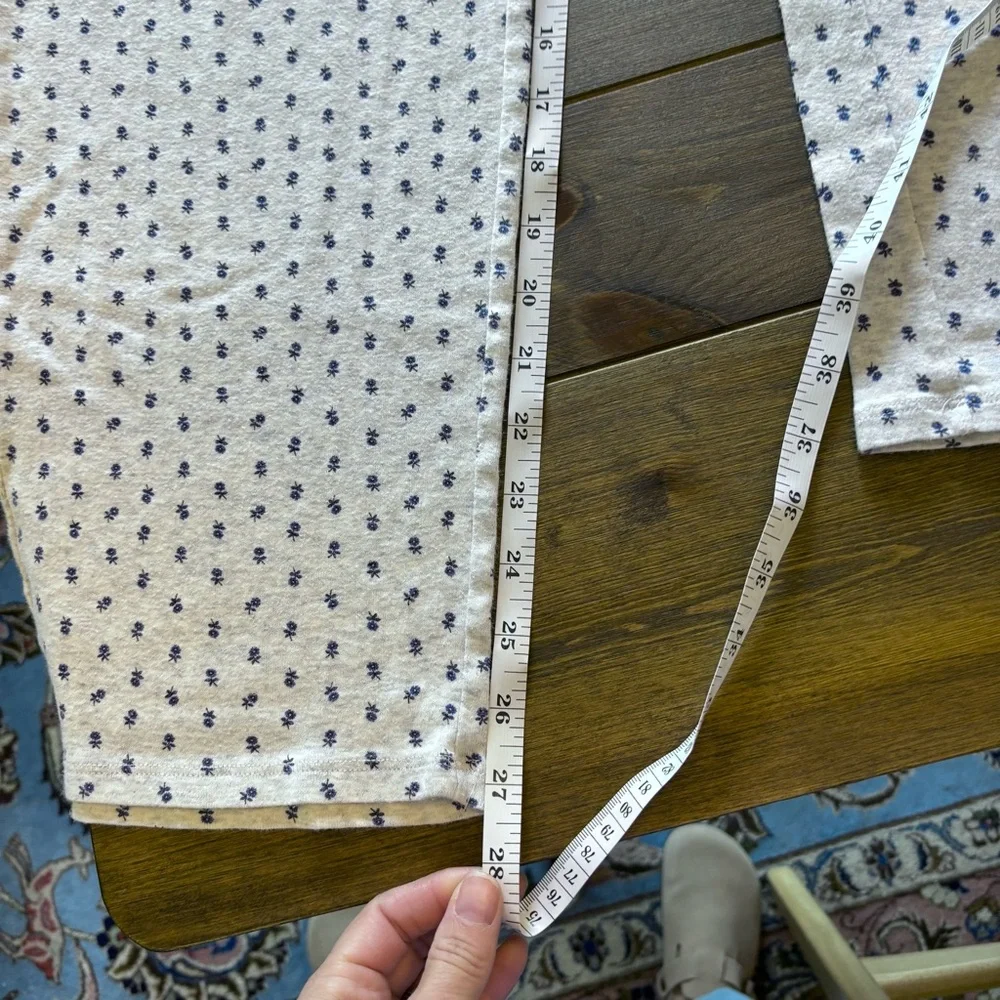 Victoria’s Secret Pajama Set Grey Blue Ditsy Floral 100% Cotton Cozy Sleepwear S - Picture 10 of 10